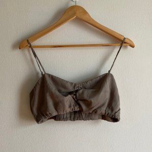 Dynamite satin brown cropped top
